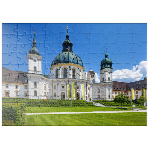 puzzleplate Kloster Ettal in den Ammergauer Alpen 100 Puzzle