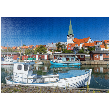 puzzleplate Fischerhafen mit der Sankt Nikolai Kirke 1000 Puzzle