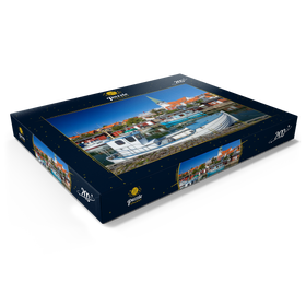 Darstellung des Puzzle Motivs Fischerhafen mit der Sankt Nikolai Kirke - Puzzleteile: 200