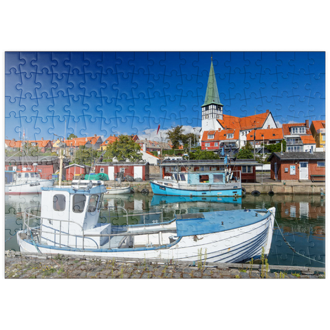 puzzleplate Fischerhafen mit der Sankt Nikolai Kirke 200 Puzzle