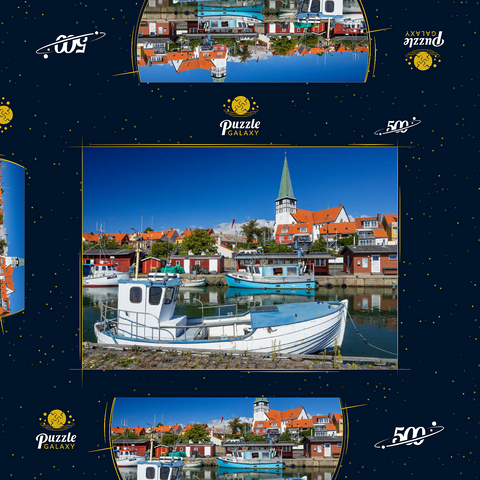 Fischerhafen mit der Sankt Nikolai Kirke 500 Puzzle Schachtel 3D Modell