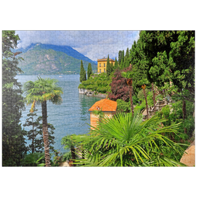 Darstellung des Puzzle-Motivs Botanischer Garten der Villa Monastero, Varenna, Comer See, Lombardei, Italien – Puzzleteile: 1000
