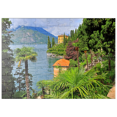 puzzleplate Botanischer Garten der Villa Monastero, Varenna, Comer See, Lombardei, Italien 100 Puzzle