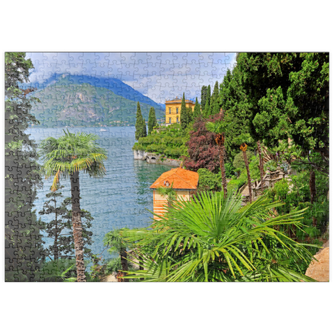 puzzleplate Botanischer Garten der Villa Monastero, Varenna, Comer See, Lombardei, Italien 500 Puzzle