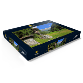 Darstellung des Puzzle Motivs Luis Trenker Kreuz im Malerwinkel, Kötschachtal mit Bocksteinkogel und Tischlergruppe - Puzzleteile: 200