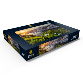 Alternative Darstellung des Puzzle-Motivs Blick über den Fluss Douro zur Altstadt Ribeira von Porto – Puzzleteile: 1000