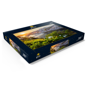 Alternative Darstellung des Puzzle-Motivs Blick über den Fluss Douro zur Altstadt Ribeira von Porto – Puzzleteile: 200