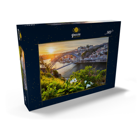 Blick über den Fluss Douro zur Altstadt Ribeira von Porto 500 Puzzle Schachtel Ansicht2