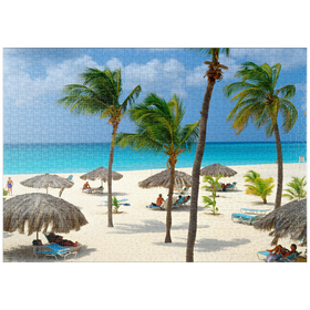 Darstellung des Puzzle-Motivs Eagle Beach, Aruba, Inseln unter dem Winde, Karibik – Puzzleteile: 1000