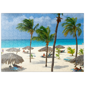 Darstellung des Puzzle Motivs Eagle Beach, Aruba, Inseln unter dem Winde, Karibik - Puzzleteile: 200