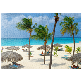 Darstellung des Puzzle Motivs Eagle Beach, Aruba, Inseln unter dem Winde, Karibik - Puzzleteile: 500