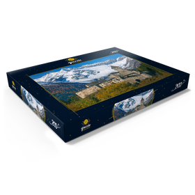 Darstellung des Puzzle Motivs Burg Taufers in Sand in Taufers gegen Schwarzenstein (3369m) - Puzzleteile: 200