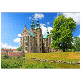 Darstellung des Puzzle-Motivs Schloss Rosenborg im Königsgarten, Kopenhagen, Seeland, Dänemark – Puzzleteile: 1000