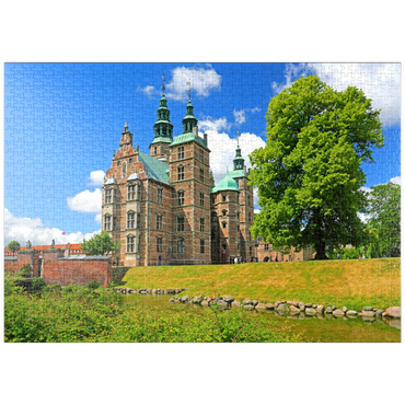 puzzleplate Schloss Rosenborg im Königsgarten, Kopenhagen, Seeland, Dänemark 1000 Puzzle