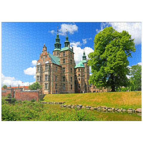 puzzleplate Schloss Rosenborg im Königsgarten, Kopenhagen, Seeland, Dänemark 1000 Puzzle