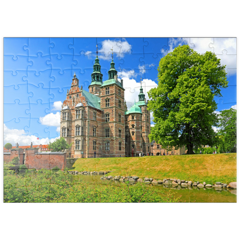 puzzleplate Schloss Rosenborg im Königsgarten, Kopenhagen, Seeland, Dänemark 100 Puzzle