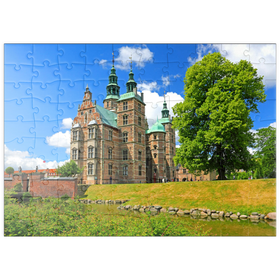 Darstellung des Puzzle Motivs Schloss Rosenborg im Königsgarten, Kopenhagen, Seeland, Dänemark - Puzzleteile: 100