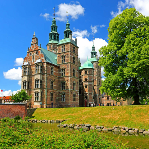 Schloss Rosenborg im Königsgarten, Kopenhagen, Seeland, Dänemark 100 Puzzle 3D Modell