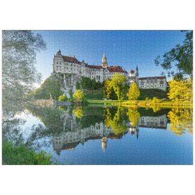Darstellung des Puzzle-Motivs Früher Morgen am Schloss Sigmaringen an der Donau – Puzzleteile: 1000