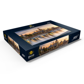 Alternative Darstellung des Puzzle-Motivs Brühlsche Terrasse an der Elbe mit der Frauenkirche und der Hochschule für Bildende Künste – Puzzleteile: 1000