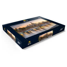 Darstellung des Puzzle Motivs Brühlsche Terrasse an der Elbe mit der Frauenkirche und der Hochschule für Bildende Künste - Puzzleteile: 200