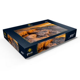 Alternative Darstellung des Puzzle-Motivs Salzkristalle am Ufer im Abendlicht, Totes Meer (Dead Sea), Jordantal, Jordanien – Puzzleteile: 1000