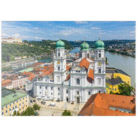 puzzleplate Dom St. Stephan in der Altstadt von Passau, Niederbayern 1000 Puzzle