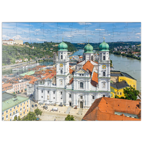 Darstellung des Puzzle Motivs Dom St. Stephan in der Altstadt von Passau, Niederbayern - Puzzleteile: 100