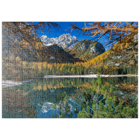 Darstellung des Puzzle-Motivs Pragser Wildsee im Naturpark Fanes-Sennes-Prags, Dolomiten – Puzzleteile: 200
