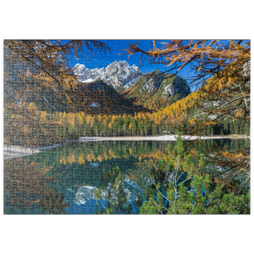 puzzleplate Pragser Wildsee im Naturpark Fanes-Sennes-Prags, Dolomiten 500 Puzzle