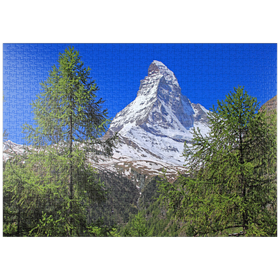 Darstellung des Puzzle-Motivs Blick zum Matterhorn (4478m), Zermatt, Kanton Wallis – Puzzleteile: 1000