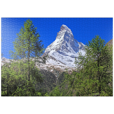 puzzleplate Blick zum Matterhorn (4478m), Zermatt, Kanton Wallis 1000 Puzzle