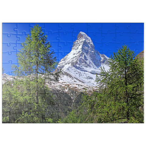 puzzleplate Blick zum Matterhorn (4478m), Zermatt, Kanton Wallis 100 Puzzle