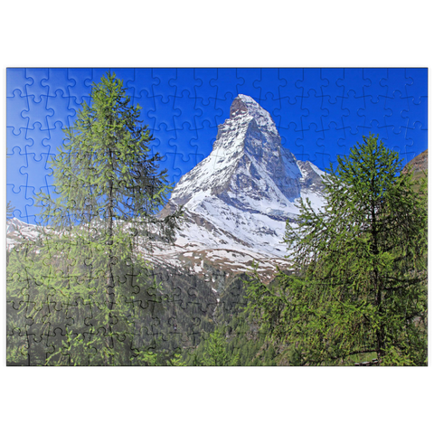 puzzleplate Blick zum Matterhorn (4478m), Zermatt, Kanton Wallis 200 Puzzle