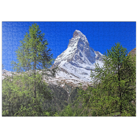 puzzleplate Blick zum Matterhorn (4478m), Zermatt, Kanton Wallis 500 Puzzle