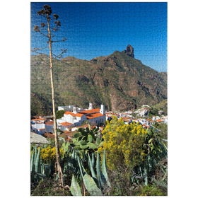 Darstellung des Puzzle-Motivs Blick auf Tejada und zum Roque Bentayga, Gran Canaria – Puzzleteile: 1000