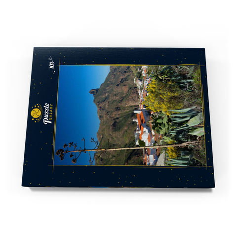Blick auf Tejada und zum Roque Bentayga (1404m), Gran Canaria, Kanarische Inseln, Spanien 100 Puzzle Schachtel Ansicht3