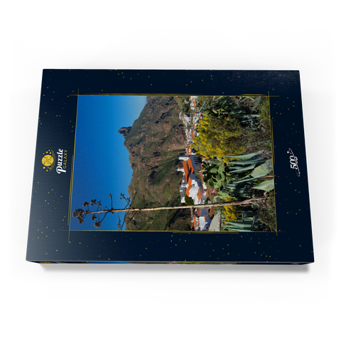 Blick auf Tejada und zum Roque Bentayga (1404m), Gran Canaria, Kanarische Inseln, Spanien 500 Puzzle Schachtel Ansicht3
