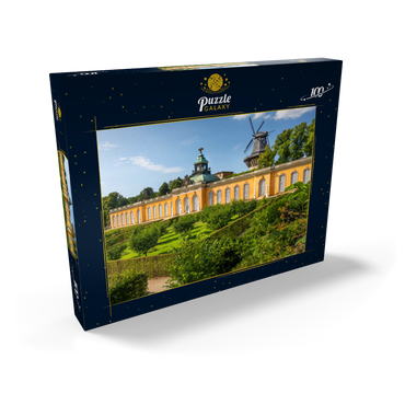 Rokokopalast Neue Kammern mit der Windmühle im Schlosspark von Potsdam 100 Puzzle Schachtel Ansicht2