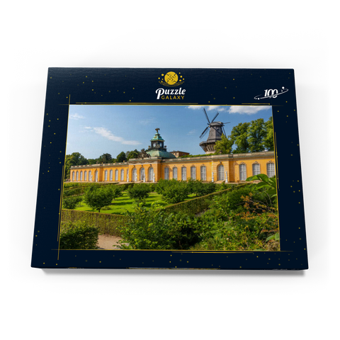 Rokokopalast Neue Kammern mit der Windmühle im Schlosspark von Potsdam 100 Puzzle Schachtel Ansicht3