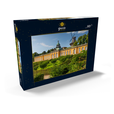 Rokokopalast Neue Kammern mit der Windmühle im Schlosspark von Potsdam 500 Puzzle Schachtel Ansicht2