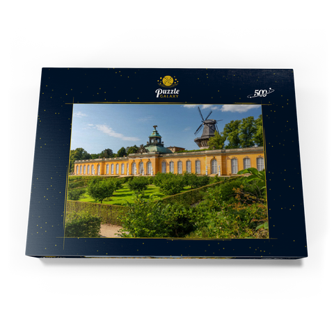 Rokokopalast Neue Kammern mit der Windmühle im Schlosspark von Potsdam 500 Puzzle Schachtel Ansicht3