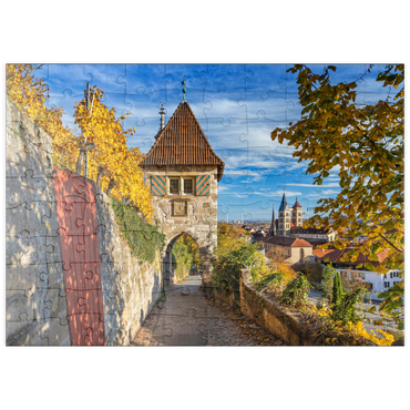 puzzleplate Neckarhaldentor und Blick zur Altstadt, Esslingen am Neckar 100 Puzzle
