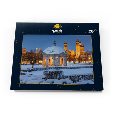 Parkanlage mit dem Dianatempel, Frauenkirche und der Theatinerkirche 100 Puzzle Schachtel Ansicht3