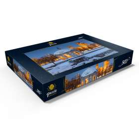 Darstellung des Puzzle Motivs Parkanlage mit dem Dianatempel, Frauenkirche und der Theatinerkirche - Puzzleteile: 500