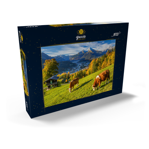 Blick vom Metzenleitenweg über Berchtesgaden zum Watzmann (2713m) 1000 Puzzle Schachtel Ansicht2
