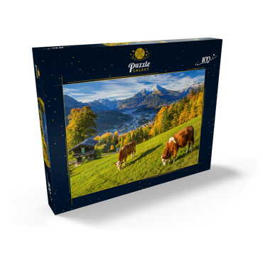 Blick vom Metzenleitenweg über Berchtesgaden zum Watzmann (2713m) 100 Puzzle Schachtel Ansicht2