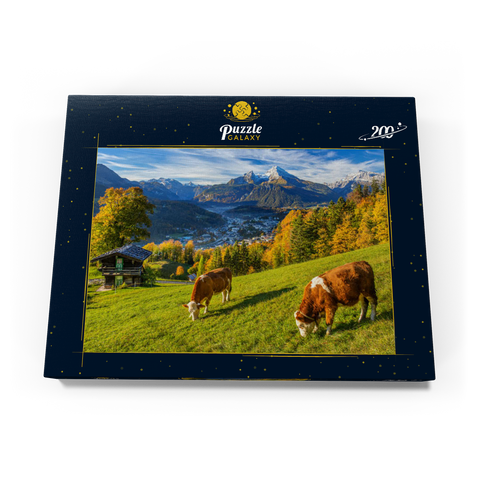 Blick vom Metzenleitenweg über Berchtesgaden zum Watzmann (2713m) 200 Puzzle Schachtel Ansicht3