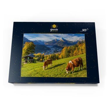 Blick vom Metzenleitenweg über Berchtesgaden zum Watzmann (2713m) 500 Puzzle Schachtel Ansicht3