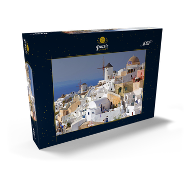 Ort mit Windmühlen, Oia, Insel Santorin, Kykladen, Griechenland 1000 Puzzle Schachtel Ansicht2